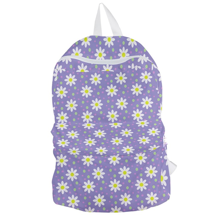 Daisy Dots Violet Foldable Lightweight Backpack