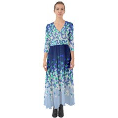 Blue Disintegrate Button Up Boho Maxi Dress by jumpercat