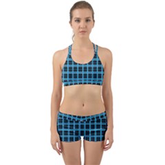 Deep Sea Tartan Back Web Sports Bra Set by jumpercat