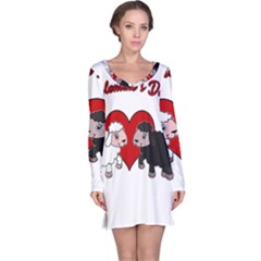 Valentines Day - Sheep  Long Sleeve Nightdress by Valentinaart