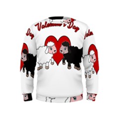 Valentines Day - Sheep  Kids  Sweatshirt by Valentinaart