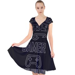 Gamer Cap Sleeve Front Wrap Midi Dress by Valentinaart