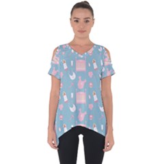 Baby Pattern Cut Out Side Drop Tee by snowwhitegirl