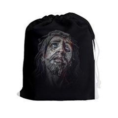 Jesuschrist Face Dark Poster Drawstring Pouches (xxl) by dflcprints