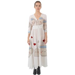 Cute Tea Button Up Boho Maxi Dress by Valentinaart