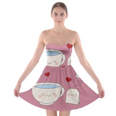 Cute Tea Strapless Bra Top Dress by Valentinaart