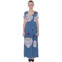 Cute Tea High Waist Short Sleeve Maxi Dress View1