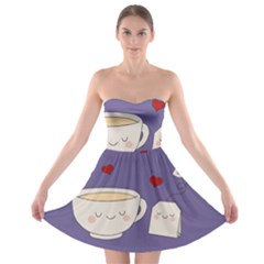 Cute Tea Strapless Bra Top Dress by Valentinaart