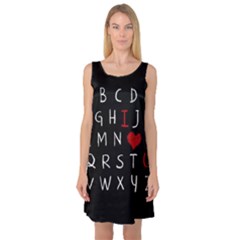 Love Alphabet Sleeveless Satin Nightdress by Valentinaart