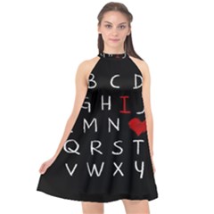 Love Alphabet Halter Neckline Chiffon Dress  by Valentinaart