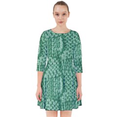 Knitted Wool Square Green Smock Dress by snowwhitegirl