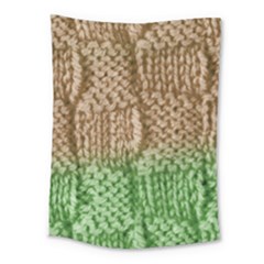 Knitted Wool Square Beige Green Medium Tapestry by snowwhitegirl