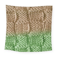 Knitted Wool Square Beige Green Square Tapestry (large) by snowwhitegirl