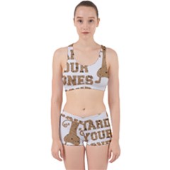 Work Hard Your Bones Work It Out Sports Bra Set by Melcu