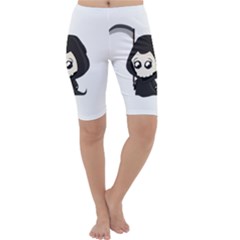 Cute Grim Reaper Cropped Leggings  by Valentinaart