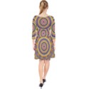 Wood Festive Rainbow Mandala Quarter Sleeve Front Wrap Dress	 View2