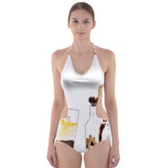 Coffee And Milkshakes Cut-out One Piece Swimsuit by KuriSweets