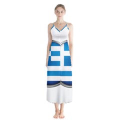 Greece Greek Europe Athens Button Up Chiffon Maxi Dress by Nexatart