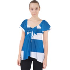 Finland Country Flag Countries Lace Front Dolly Top by Nexatart