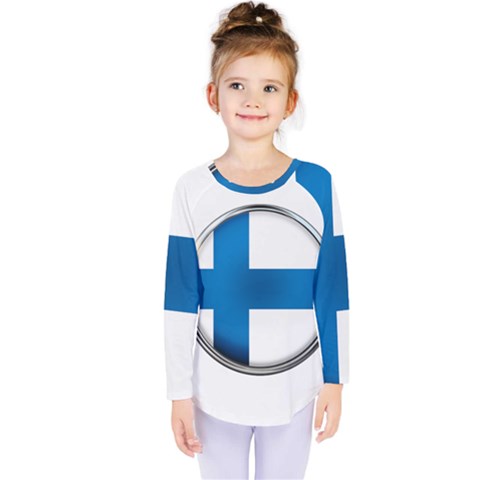 Finland Country Flag Countries Kids  Long Sleeve Tee by Nexatart