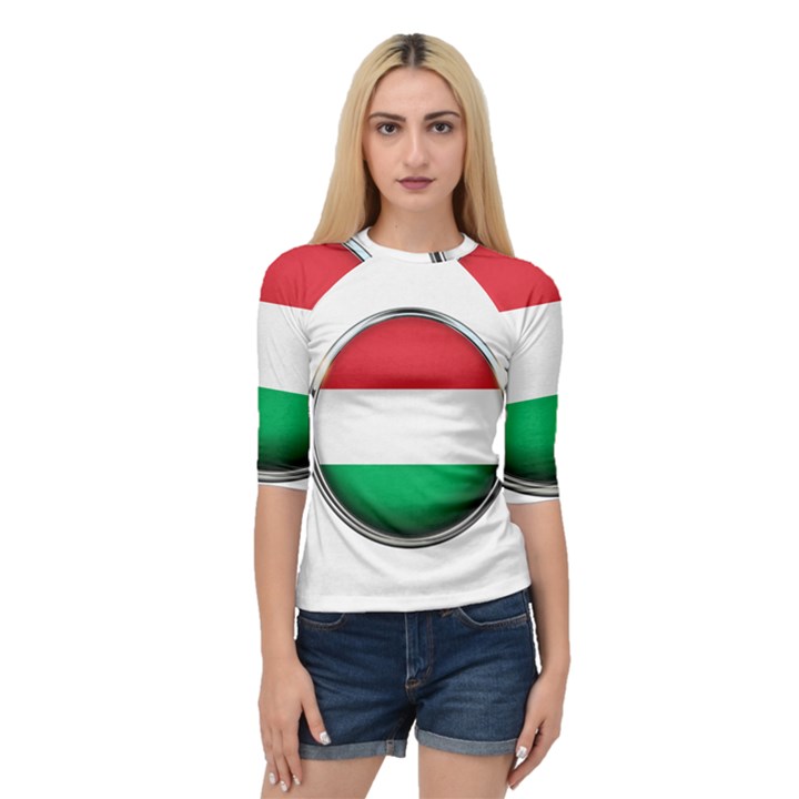 Hungary Flag Country Countries Quarter Sleeve Raglan Tee