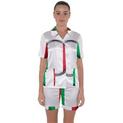 Italy Country Nation Flag Satin Short Sleeve Pyjamas Set by Nexatart