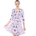 Cute mouse - Valentines day Quarter Sleeve Front Wrap Dress	 View1