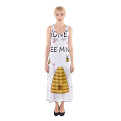 Bee Mine Valentines Day Sleeveless Maxi Dress by Valentinaart