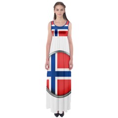 Norway Country Nation Blue Symbol Empire Waist Maxi Dress by Nexatart