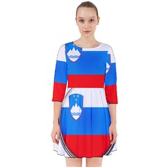 Slovenia Flag Mountains Country Smock Dress by Nexatart