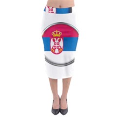 Serbia Flag Icon Europe National Midi Pencil Skirt by Nexatart