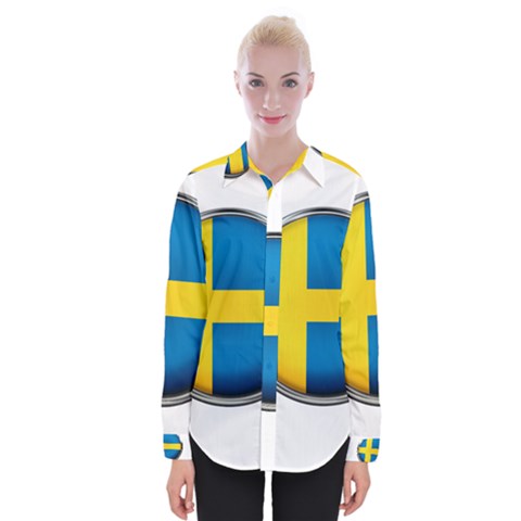 Sweden Flag Country Countries Womens Long Sleeve Shirt by Nexatart