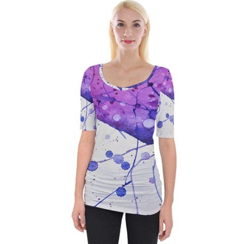 Art Painting Abstract Spots Wide Neckline Tee by Nexatart