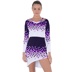 Flat Tech Camouflage Reverse Purple Asymmetric Cut-out Shift Dress by jumpercat