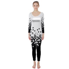 Flat Tech Camouflage White And Black Long Sleeve Catsuit by jumpercat