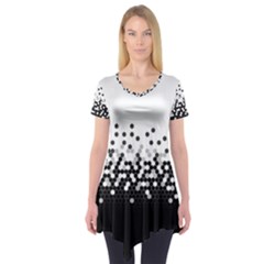 Flat Tech Camouflage White And Black Short Sleeve Tunic  by jumpercat