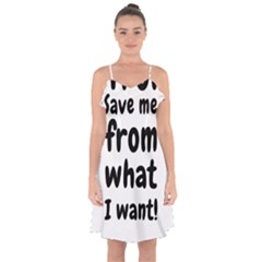 Save Me From What I Want Ruffle Detail Chiffon Dress by Valentinaart