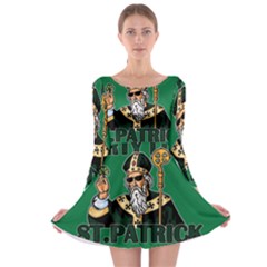  St  Patricks Day  Long Sleeve Skater Dress by Valentinaart