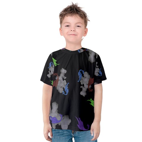 Dragons And Clouds Kids  Cotton Tee by CosmicEsoteric