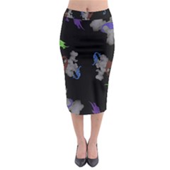 Dragons And Clouds Midi Pencil Skirt by CosmicEsoteric