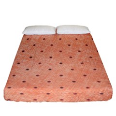 Dot Peach Fitted Sheet (california King Size) by snowwhitegirl