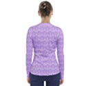 Damask Lilac V-Neck Long Sleeve Top View2