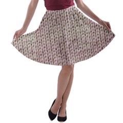 Knitted Wool Pink Light A-line Skater Skirt by snowwhitegirl