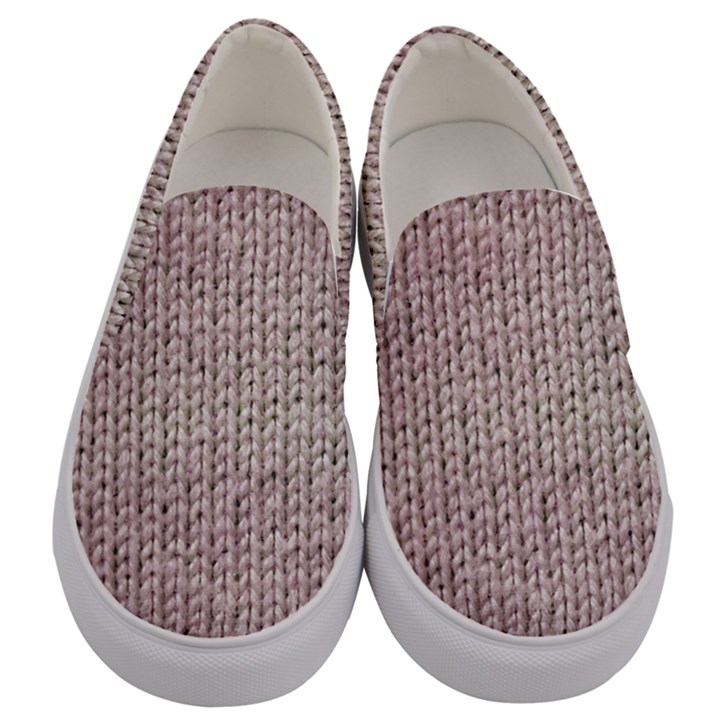 Knitted Wool Pink Light Men s Canvas Slip Ons