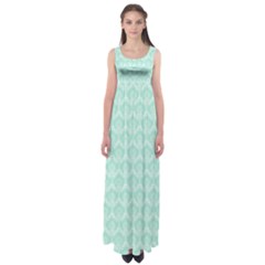 Damask Aqua Green Empire Waist Maxi Dress by snowwhitegirl