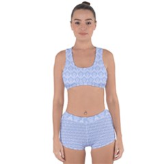 Damask Light Blue Racerback Boyleg Bikini Set by snowwhitegirl