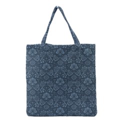 Damask Blue Grocery Tote Bag by snowwhitegirl