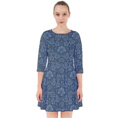 Damask Blue Smock Dress by snowwhitegirl