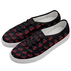 Cherries Black Women s Classic Low Top Sneakers by snowwhitegirl