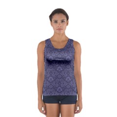 Damask Purple Sport Tank Top  by snowwhitegirl